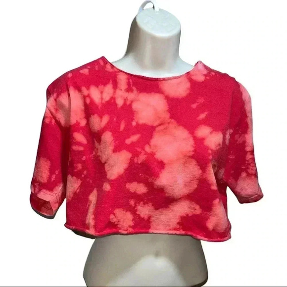 NEW Bleached Tie Dye Loose Boxy Crop Top - Picture 4 of 13